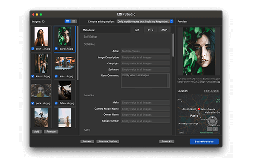 edit exif fields
